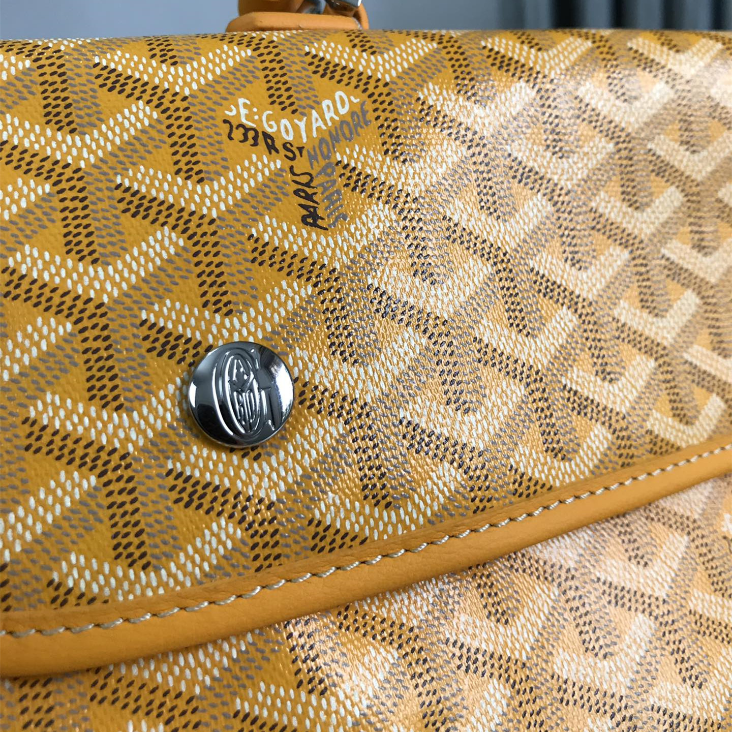 高仿Goyard*STLEGE6折疊雙肩背囊中號黃色免檢版