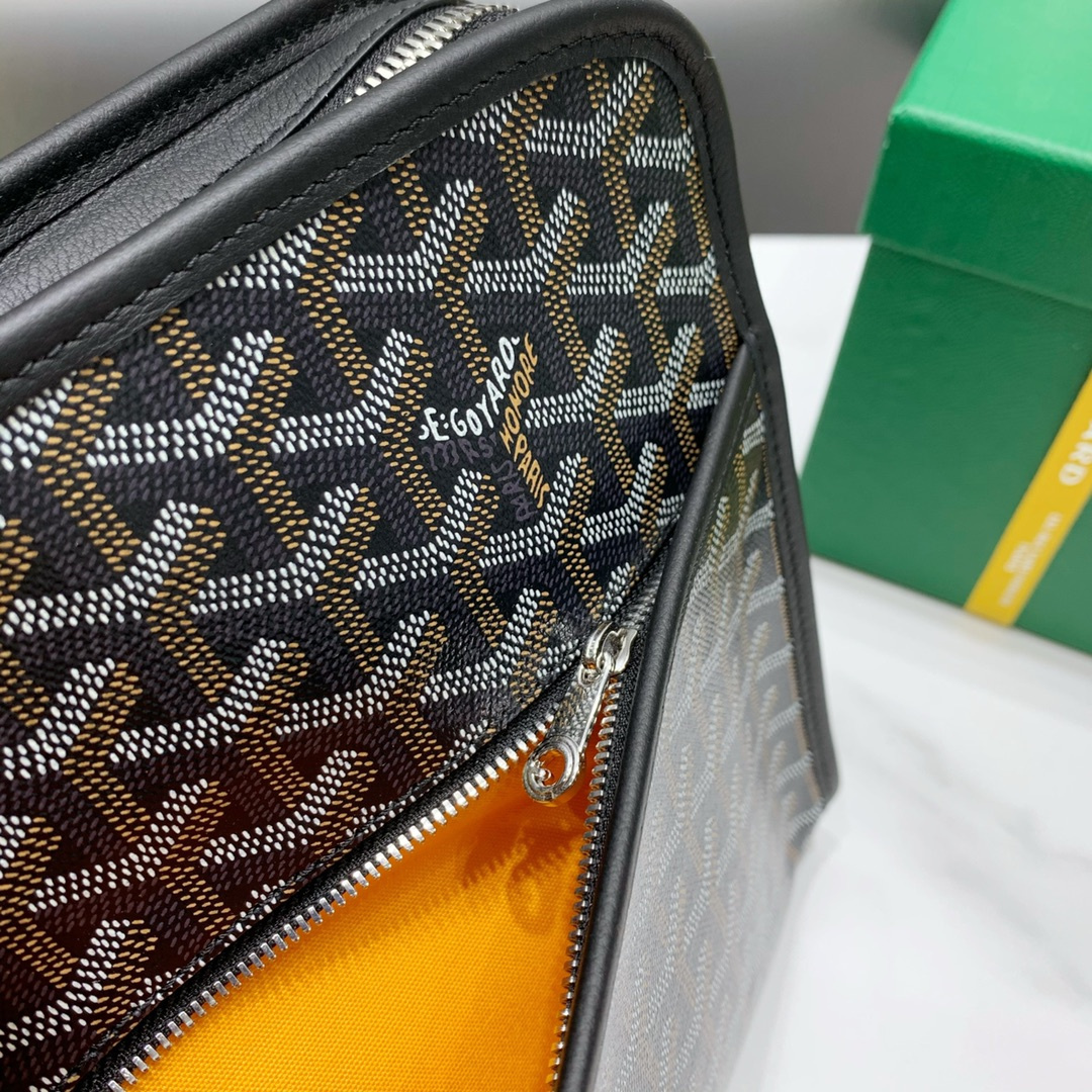 高仿Goyard*JOUVEM1多功能洗漱手拿包黑色大號免檢版