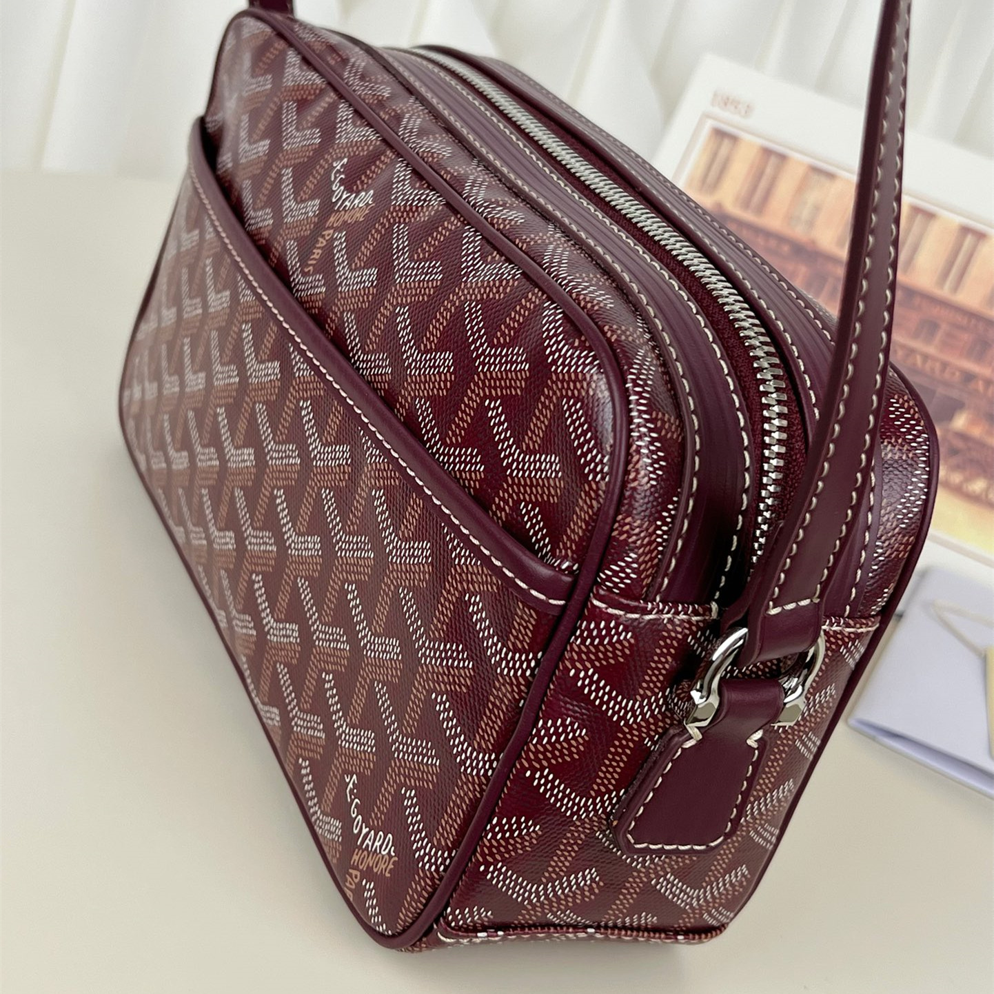 高仿Goyard*CAPVEP9相機郵差包朱紅小號免檢版
