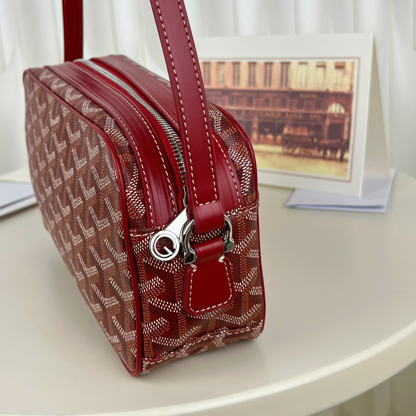 高仿Goyard*CAPVEP10相機郵差包紅色小號免檢版