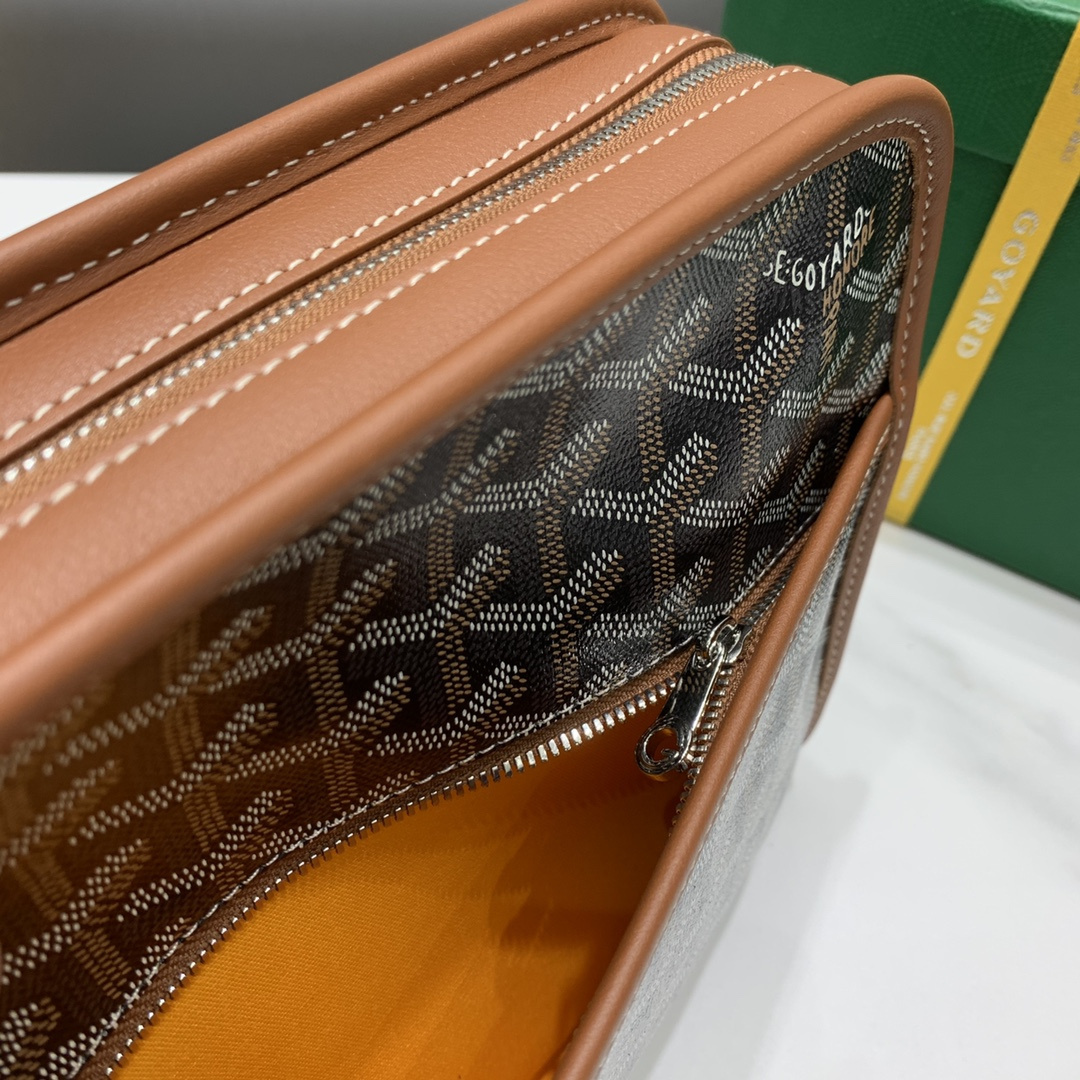 高仿Goyard*JOUVEN2多功能洗漱手拿包棕色小號免檢版