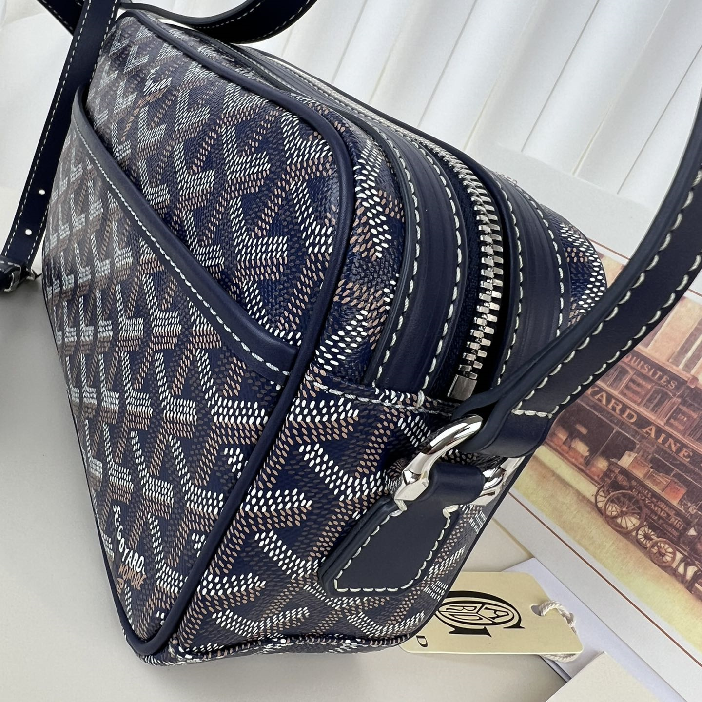 高仿Goyard*CAPVEP7相機郵差包深藍小號免檢版