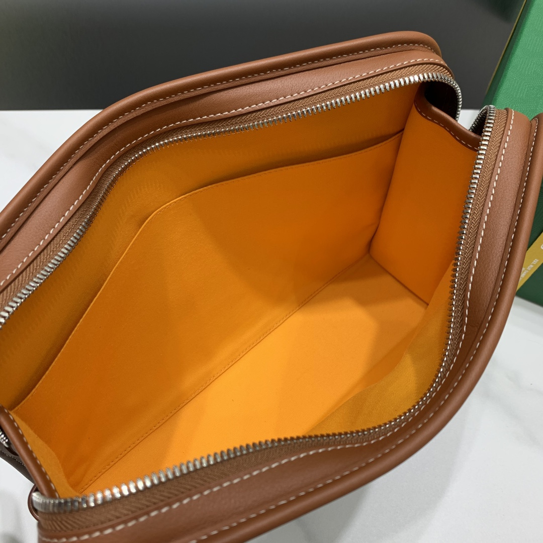 高仿Goyard*JOUVEM2多功能洗漱手拿包棕色大號免檢版