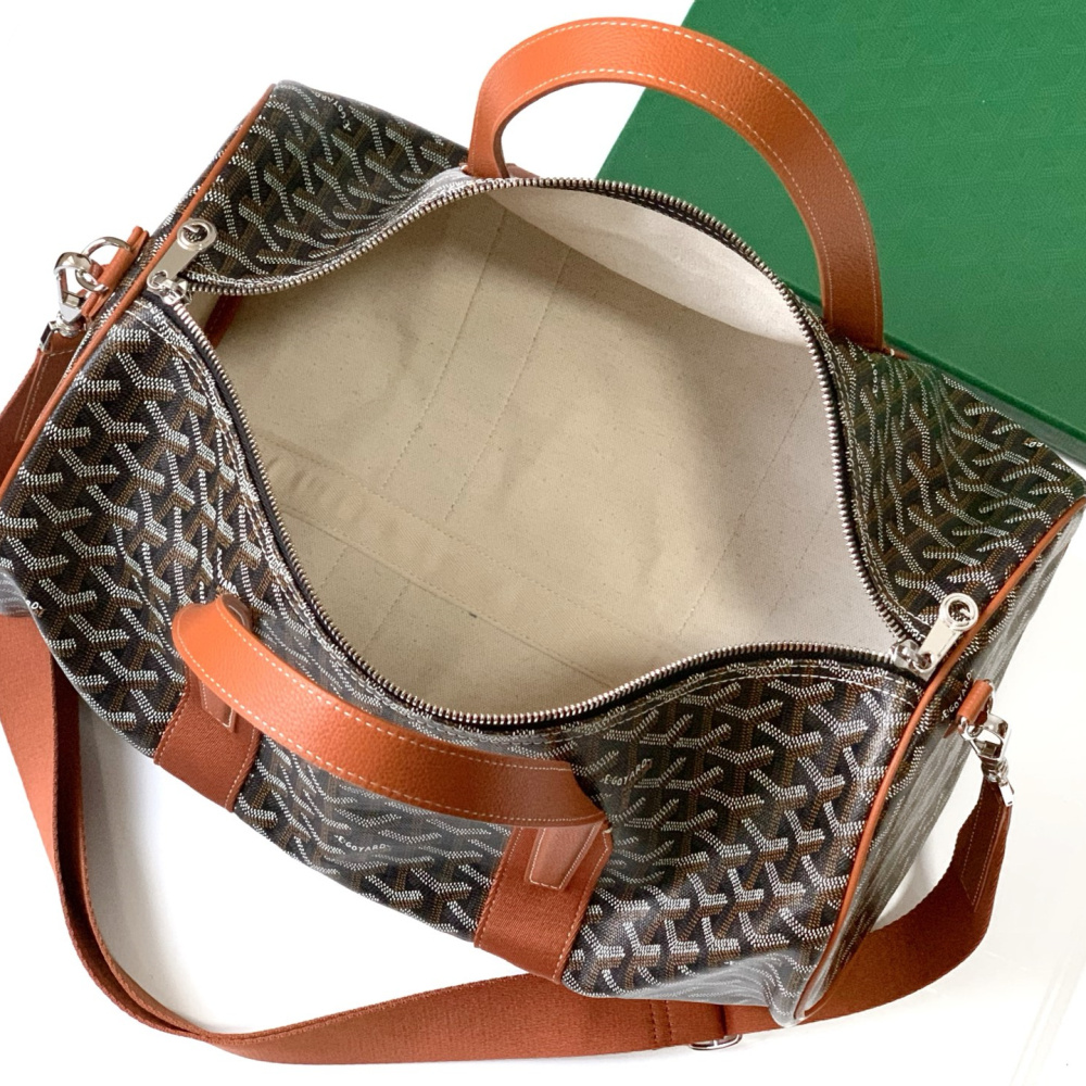 高仿Goyard*BARREL3運動手提旅行袋40棕色免檢版