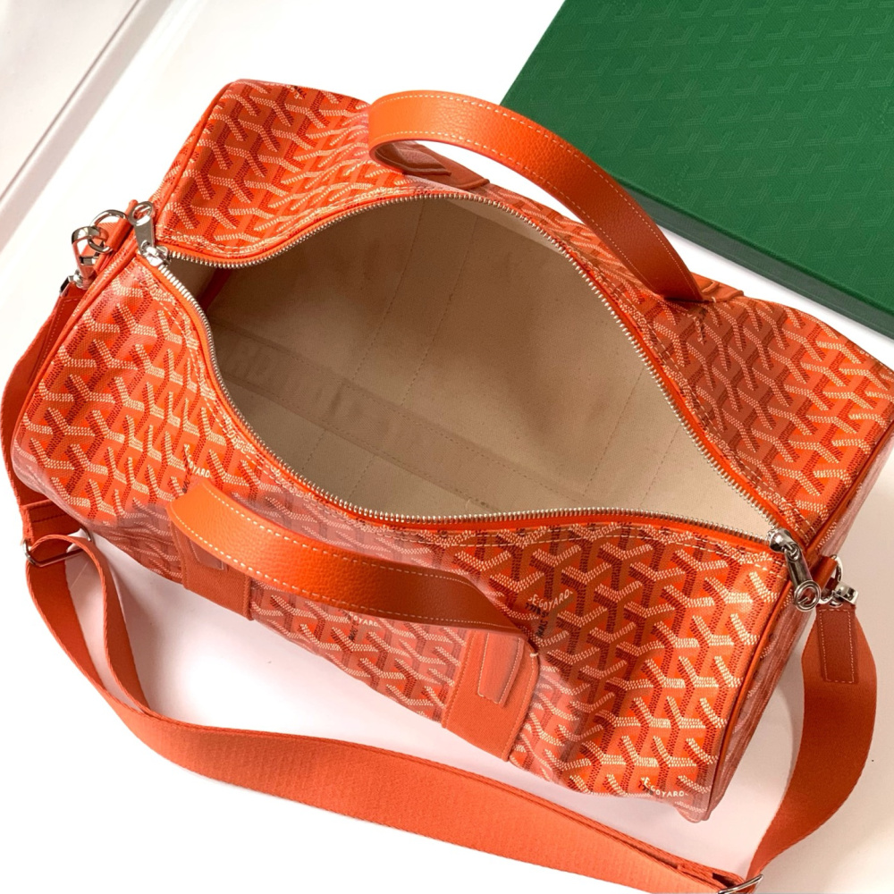 高仿Goyard*BARREL8運動手提旅行袋40橙色免檢版