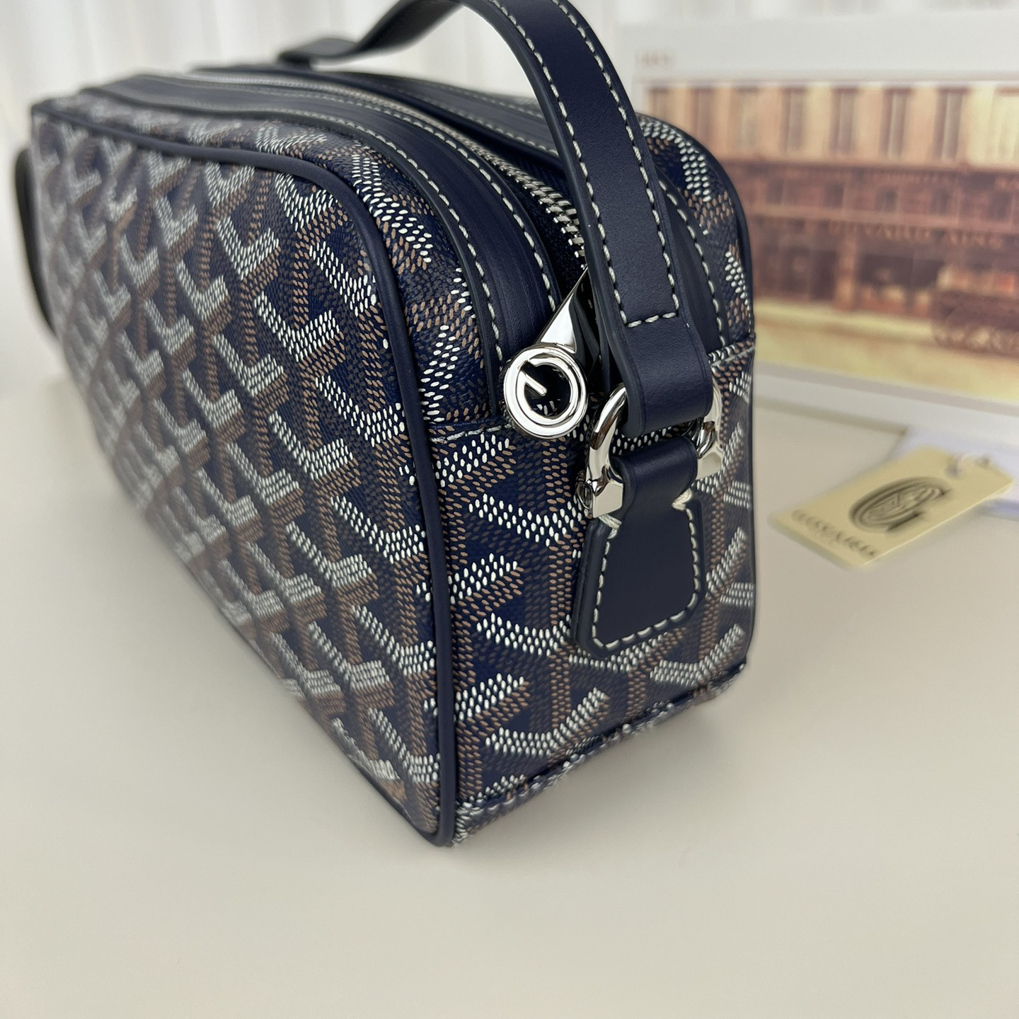 高仿Goyard*CAPVEP7相機郵差包深藍小號免檢版