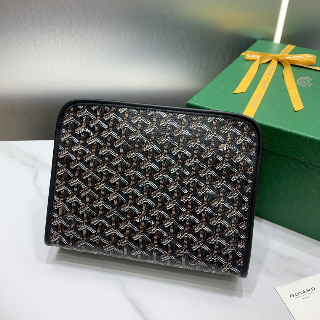 高仿Goyard*JOUVEN1多功能洗漱手拿包黑色小號免檢版