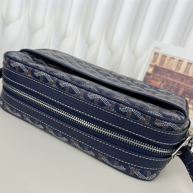 高仿Goyard*CAPVEP7相機郵差包深藍小號免檢版