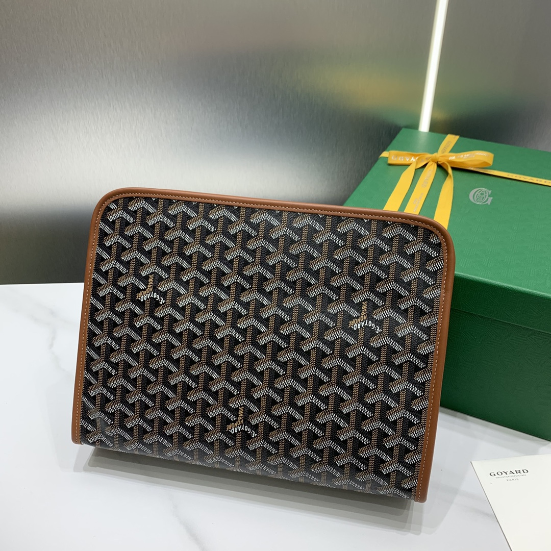 高仿Goyard*JOUVEM2多功能洗漱手拿包棕色大號免檢版
