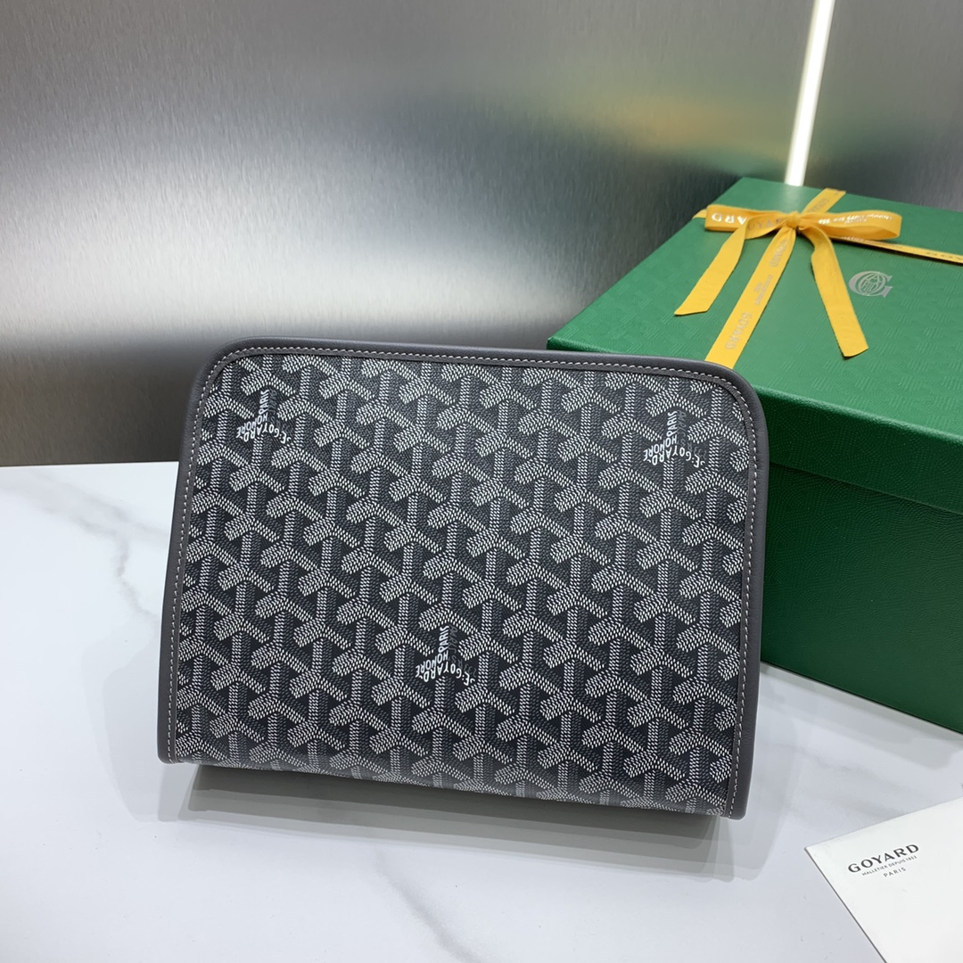 高仿Goyard*JOUVEN4多功能洗漱手拿包灰色小號免檢版