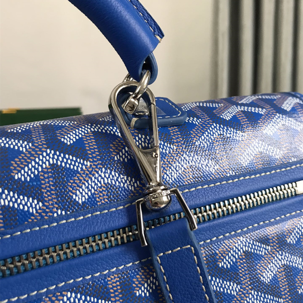 高仿Goyard*STLEGE5折疊雙肩背囊中號藍色免檢版