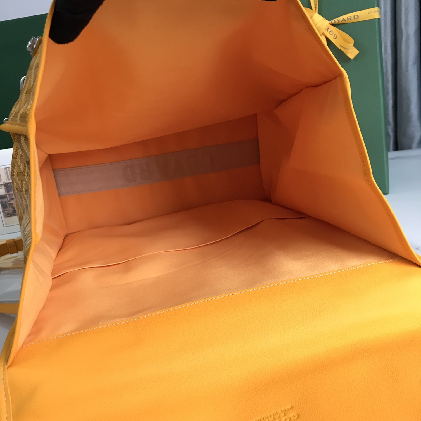 高仿Goyard*STLEGE6折疊雙肩背囊中號黃色免檢版