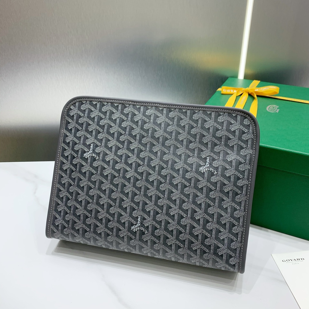 高仿Goyard*JOUVEM4多功能洗漱手拿包灰色大號免檢版
