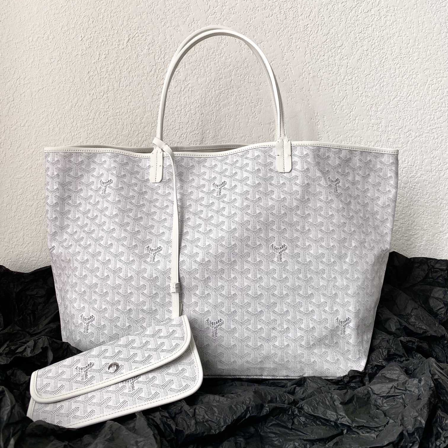 高仿Goyard*STLOUI3滿印Tote媽咪袋白色大號免檢版