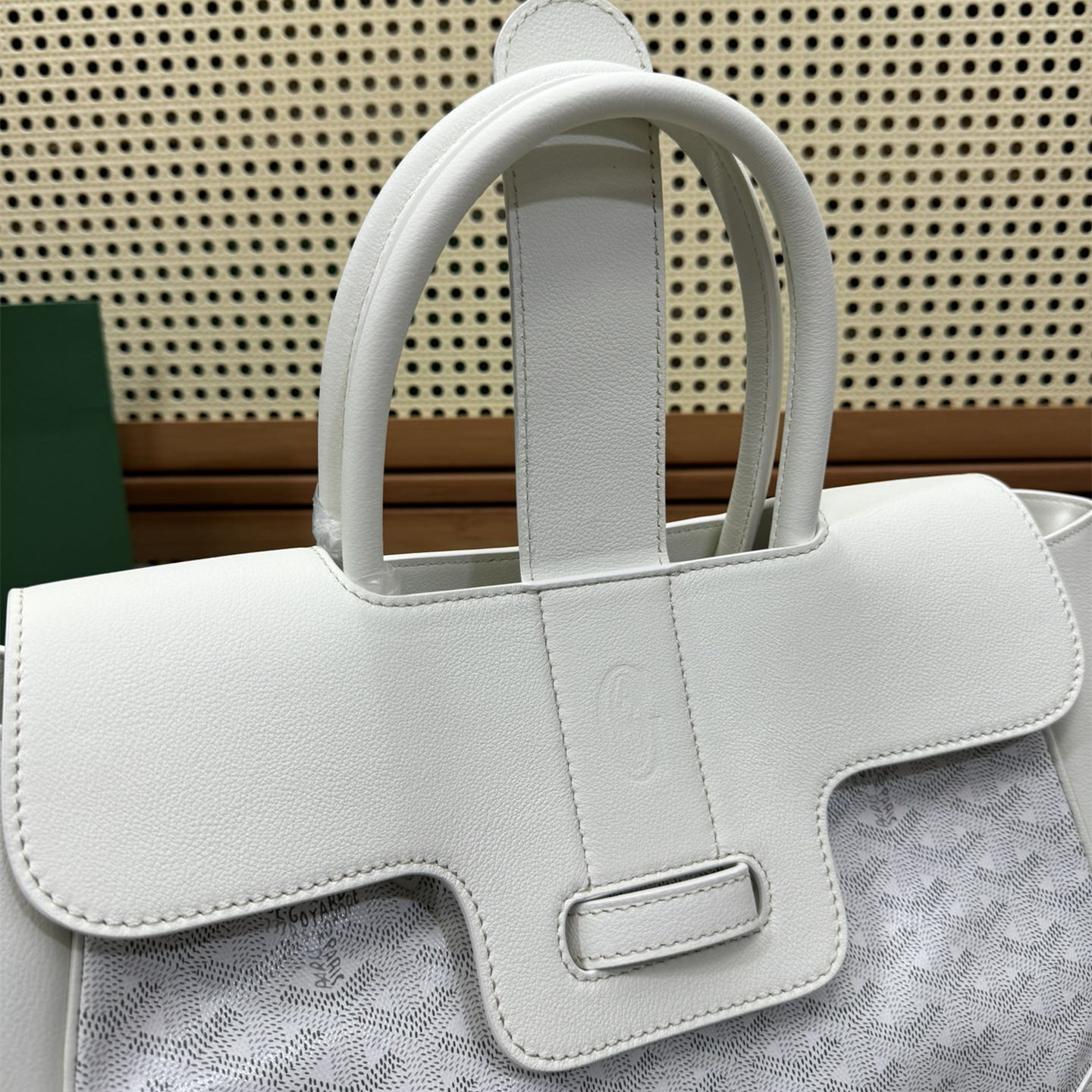 高仿Goyard*SAIGOC3手提托特包雙拼白色大號免檢版