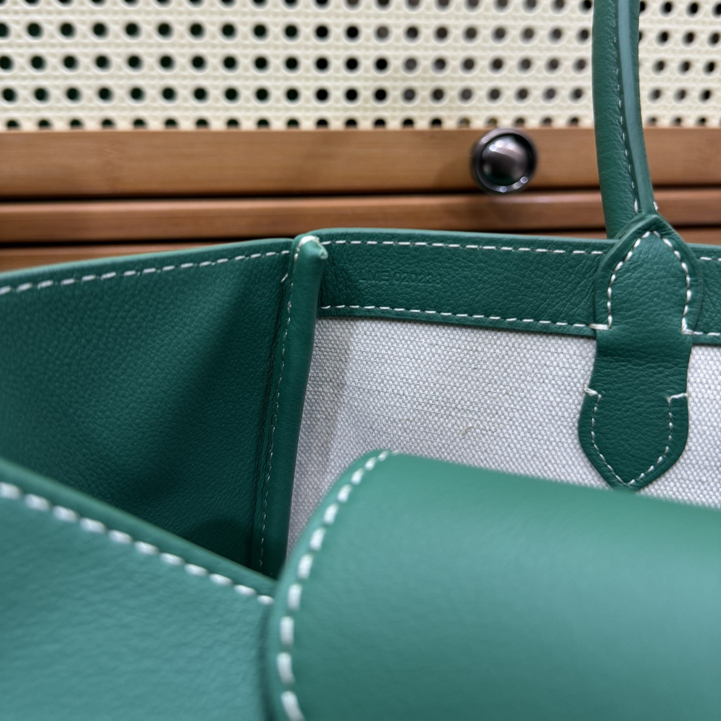 高仿Goyard*SAIGOC2手提托特包雙拼綠色大號免檢版