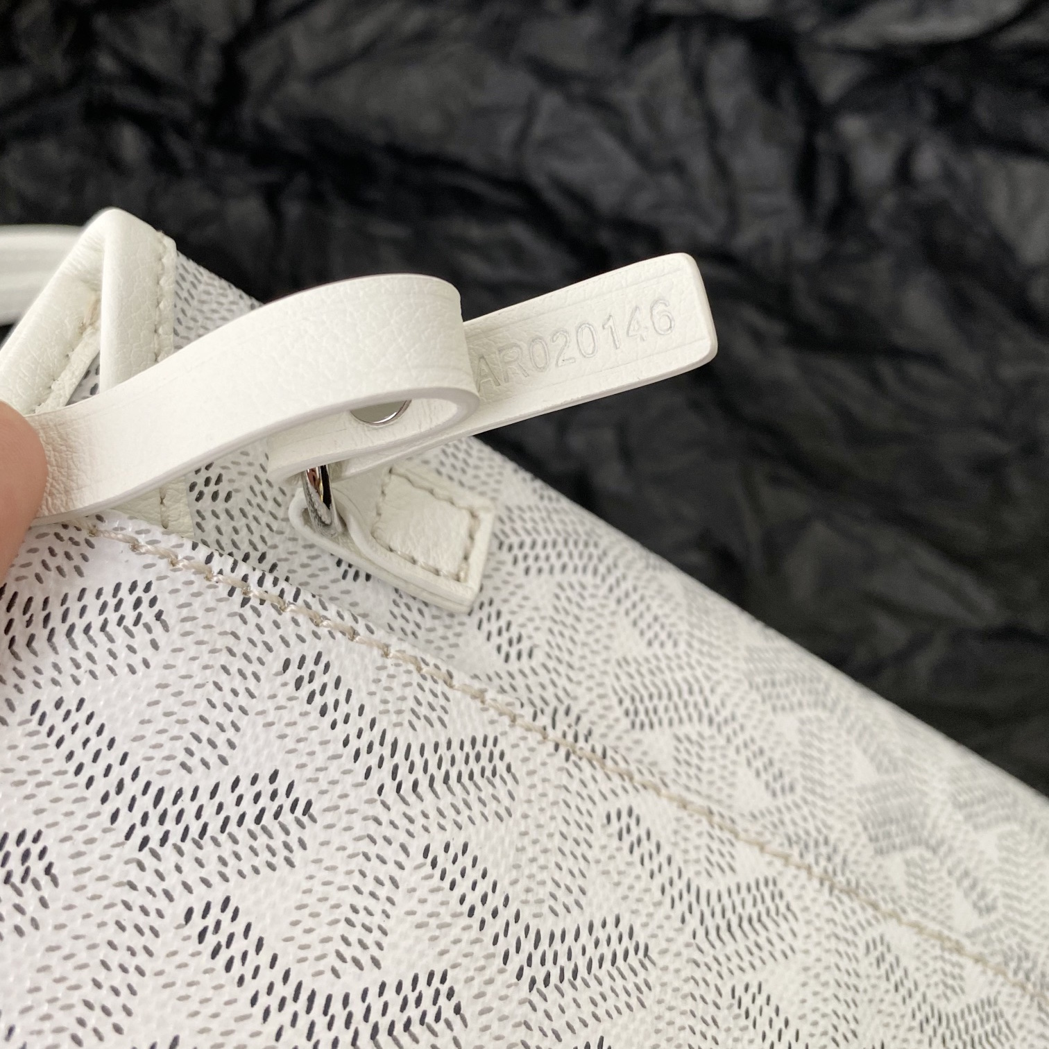 高仿Goyard*STLOUIC滿印Tote購物袋白色中號免檢版
