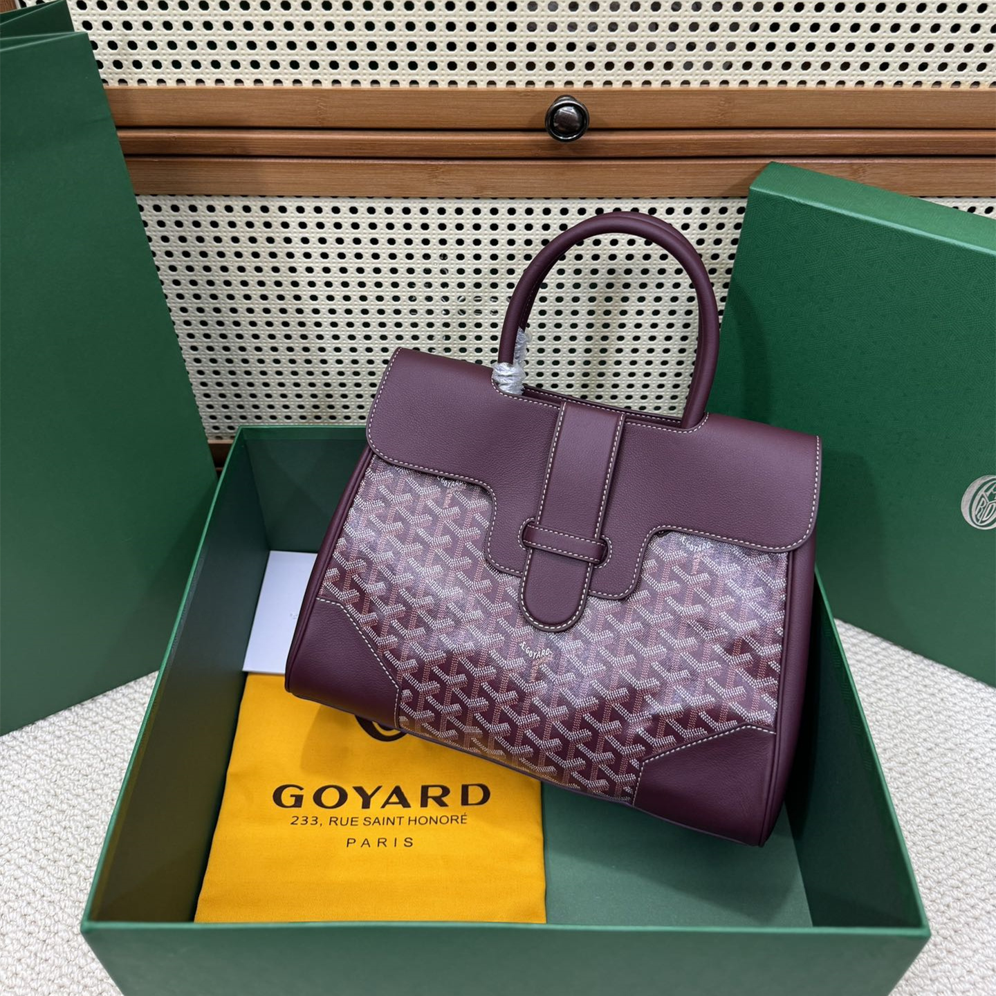 高仿Goyard*SAIGOC11手提托特包雙拼紫色大號免檢版