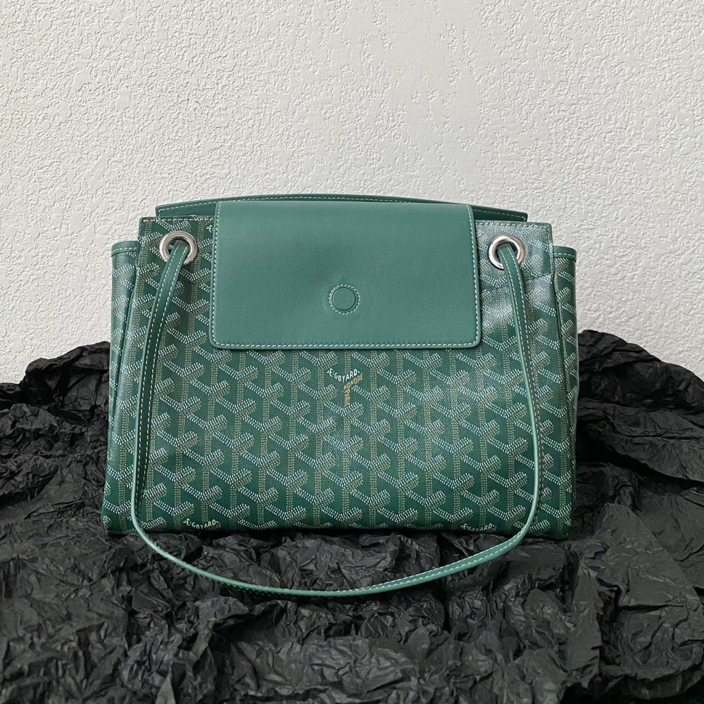 高仿Goyard*ROUETT5老花滿印單肩手拎袋綠色小號免檢版