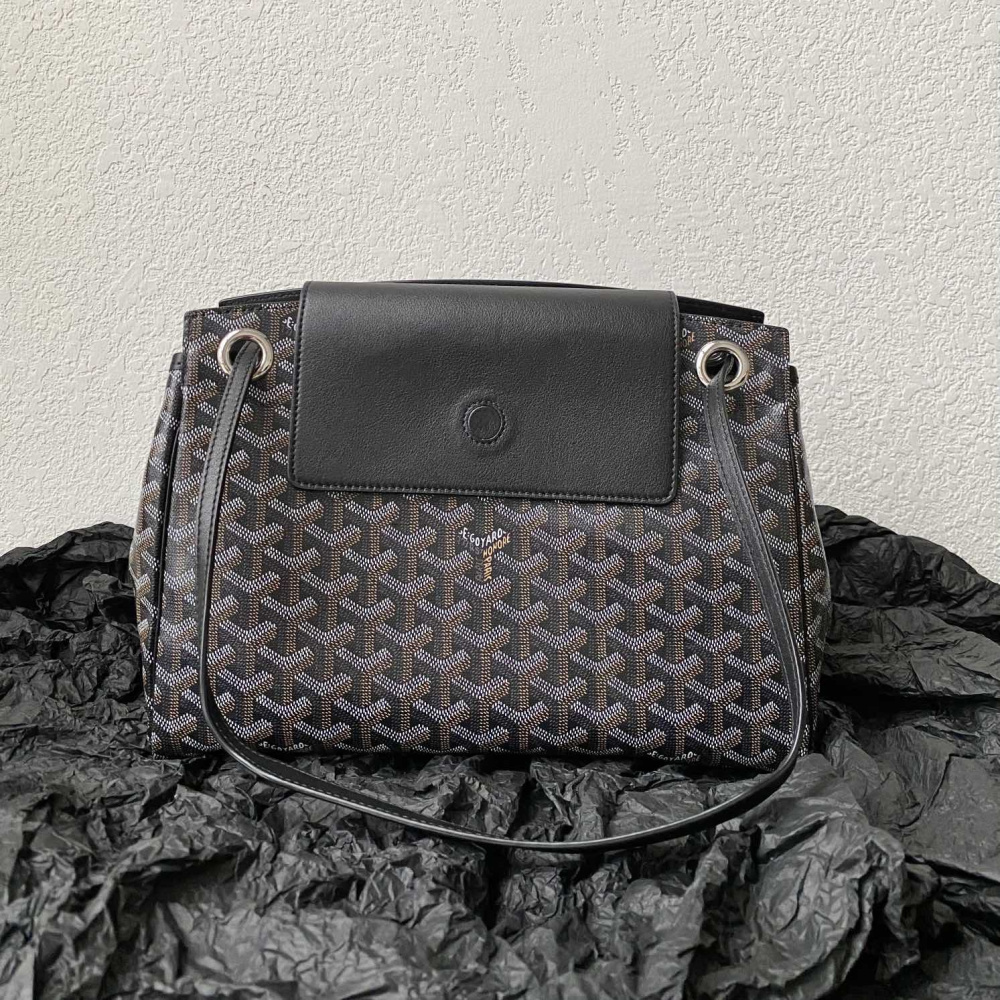 高仿Goyard*ROUETT1老花滿印單肩手拎袋黑色小號免檢版