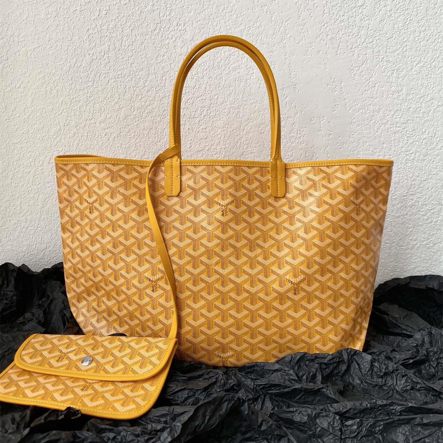 高仿Goyard*STLOUIB滿印Tote購物袋黃色中號免檢版