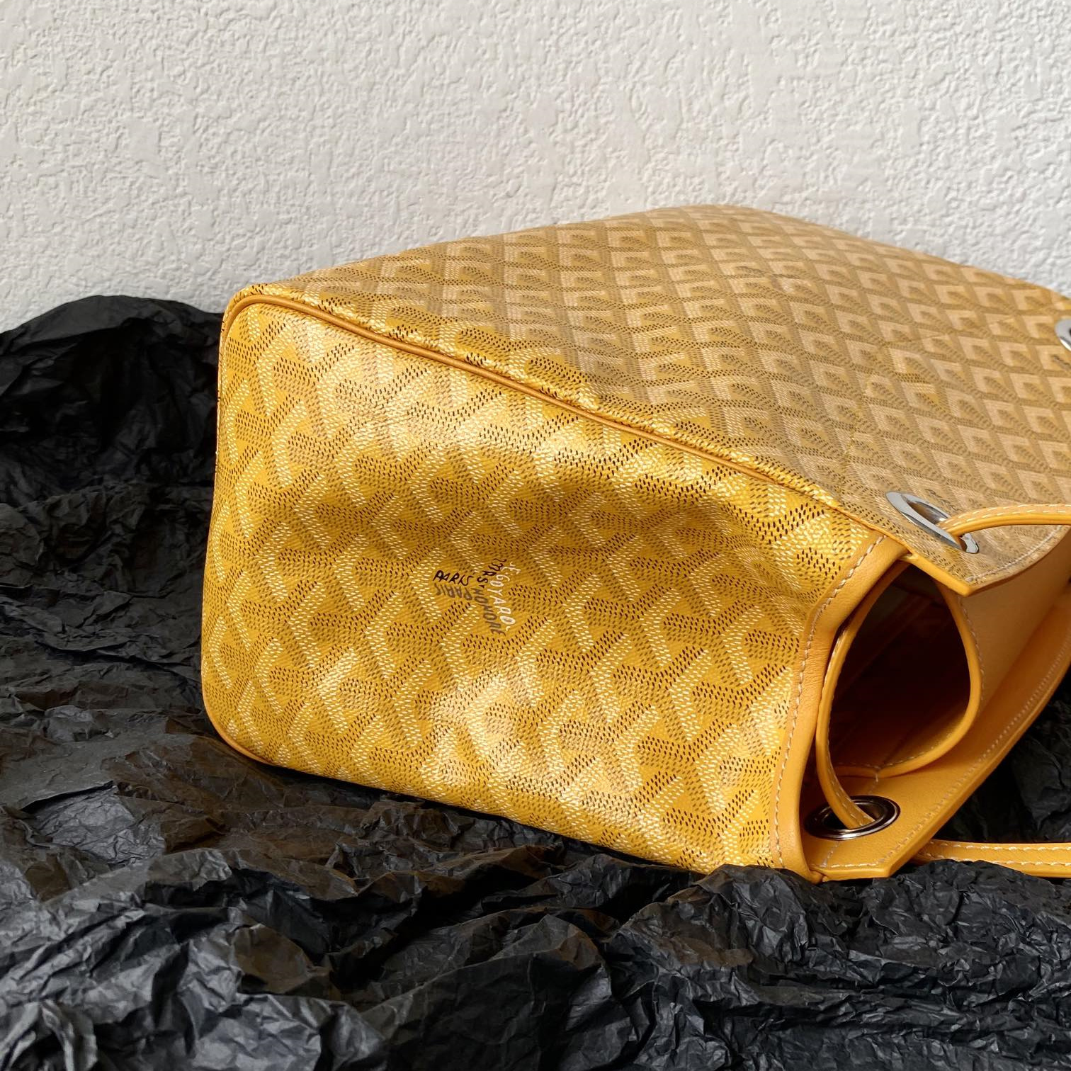 高仿Goyard*ROUETT4老花滿印單肩手拎袋黃色小號免檢版