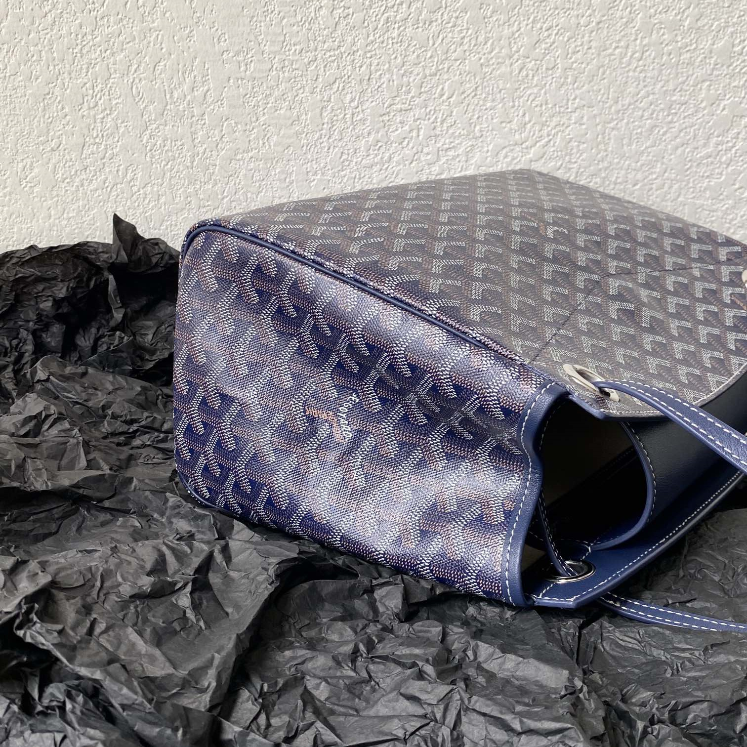 高仿Goyard*ROUETT6老花滿印單肩手拎袋深藍小號免檢版