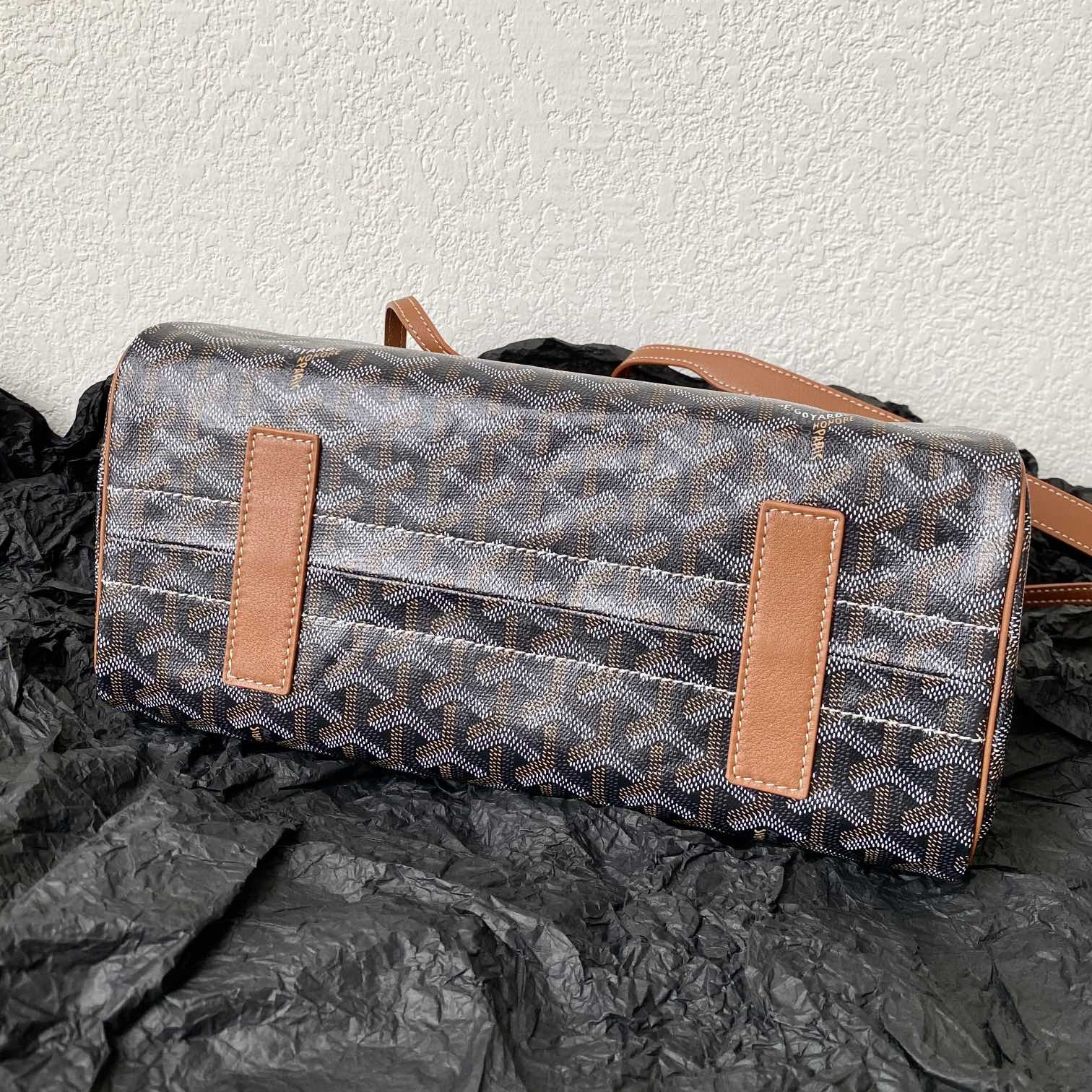 高仿Goyard*ROUETT2老花滿印單肩手拎袋紫色小號免檢版