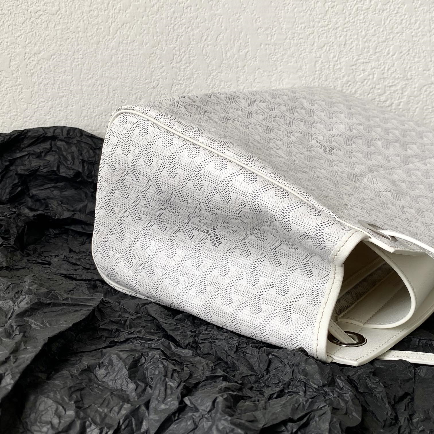 高仿Goyard*ROUETT3老花滿印單肩手拎袋白色小號免檢版