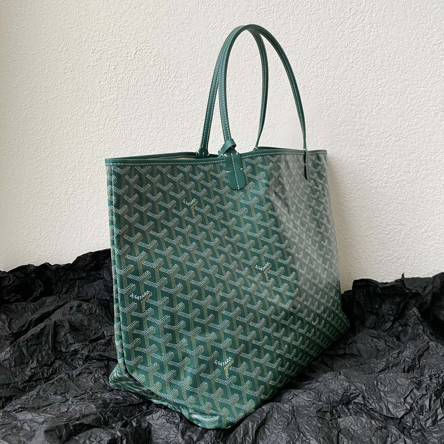 高仿Goyard*STLOUI1滿印Tote媽咪袋綠色大號免檢版