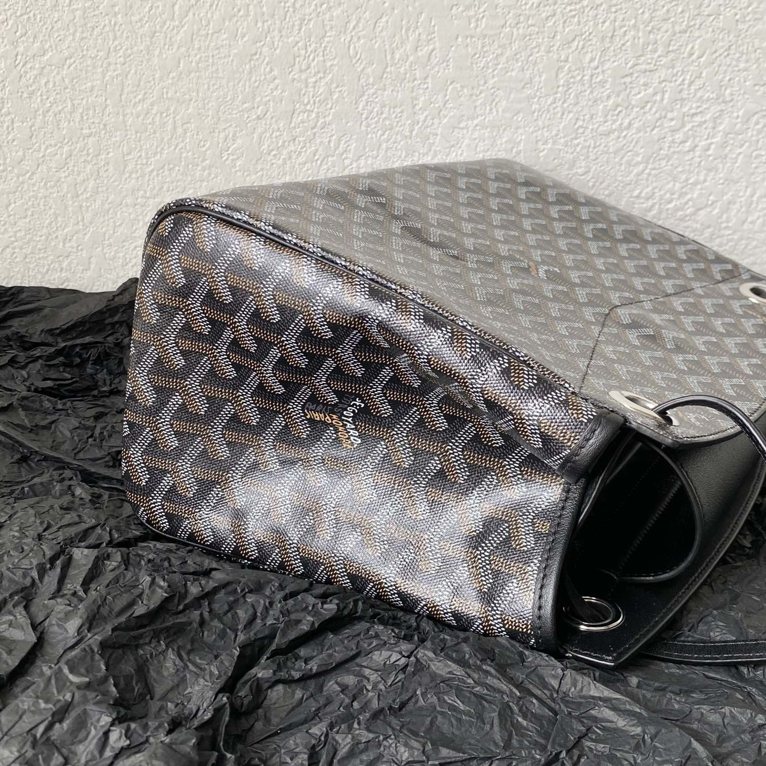 高仿Goyard*ROUETT1老花滿印單肩手拎袋黑色小號免檢版