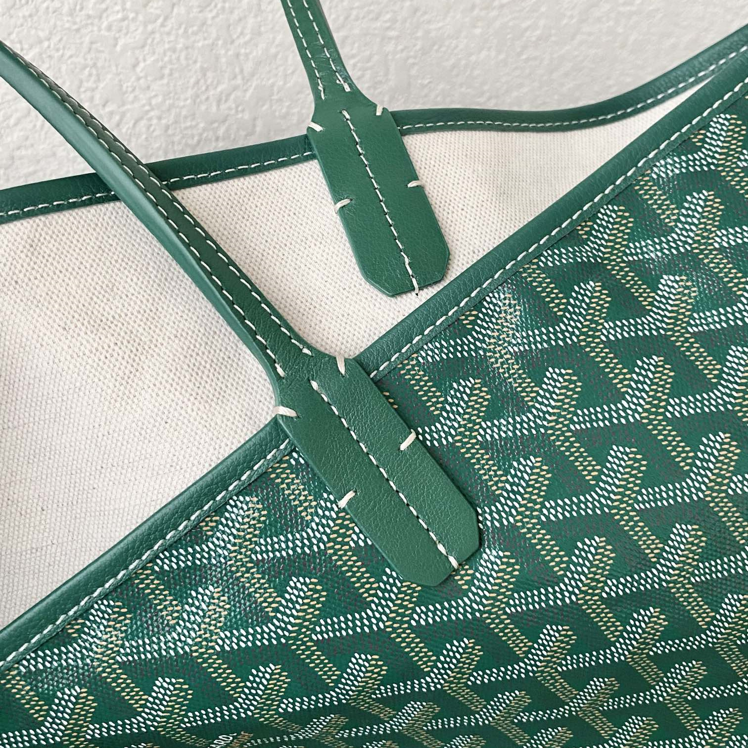 高仿Goyard*STLOUIA滿印Tote購物袋綠色中號免檢版