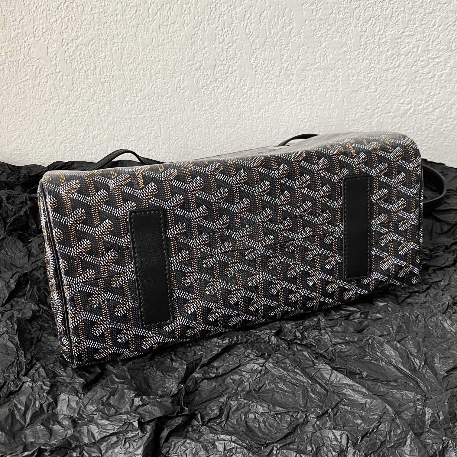 高仿Goyard*ROUETT1老花滿印單肩手拎袋黑色小號免檢版