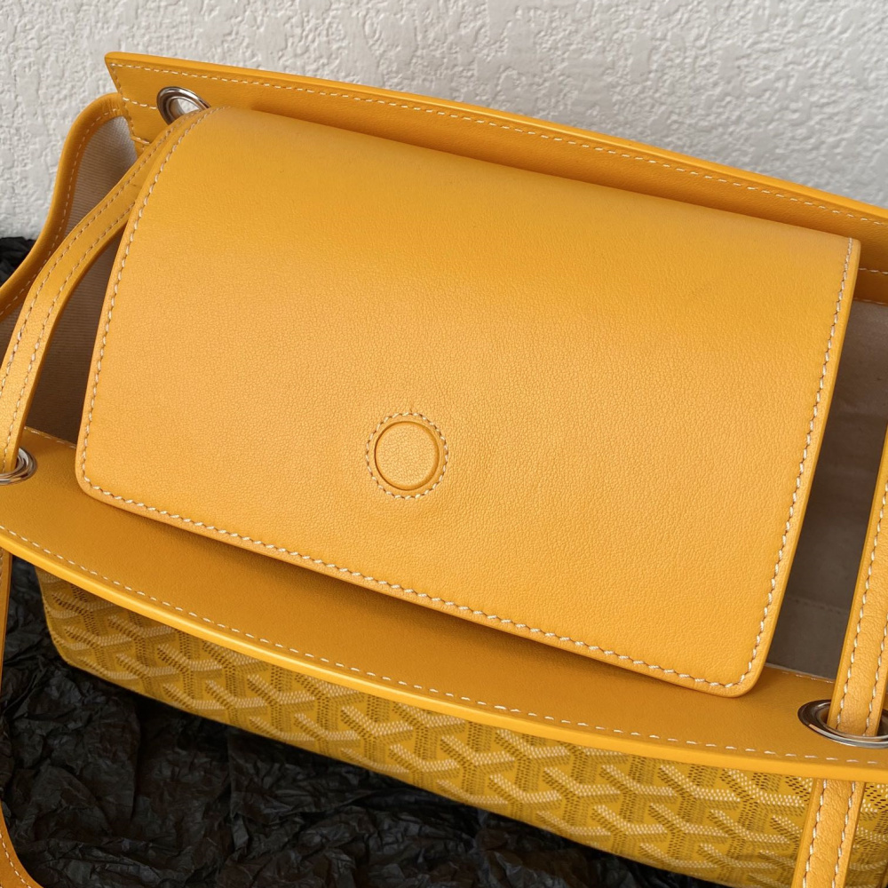 高仿Goyard*ROUETT4老花滿印單肩手拎袋黃色小號免檢版