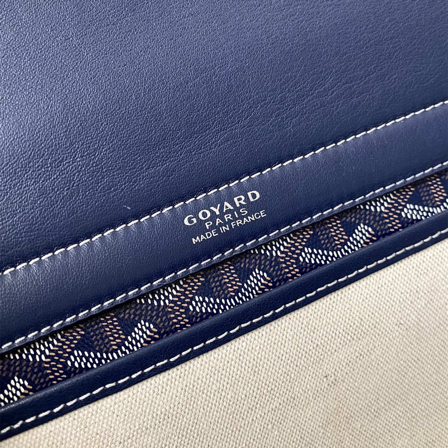 高仿Goyard*ROUETT6老花滿印單肩手拎袋深藍小號免檢版