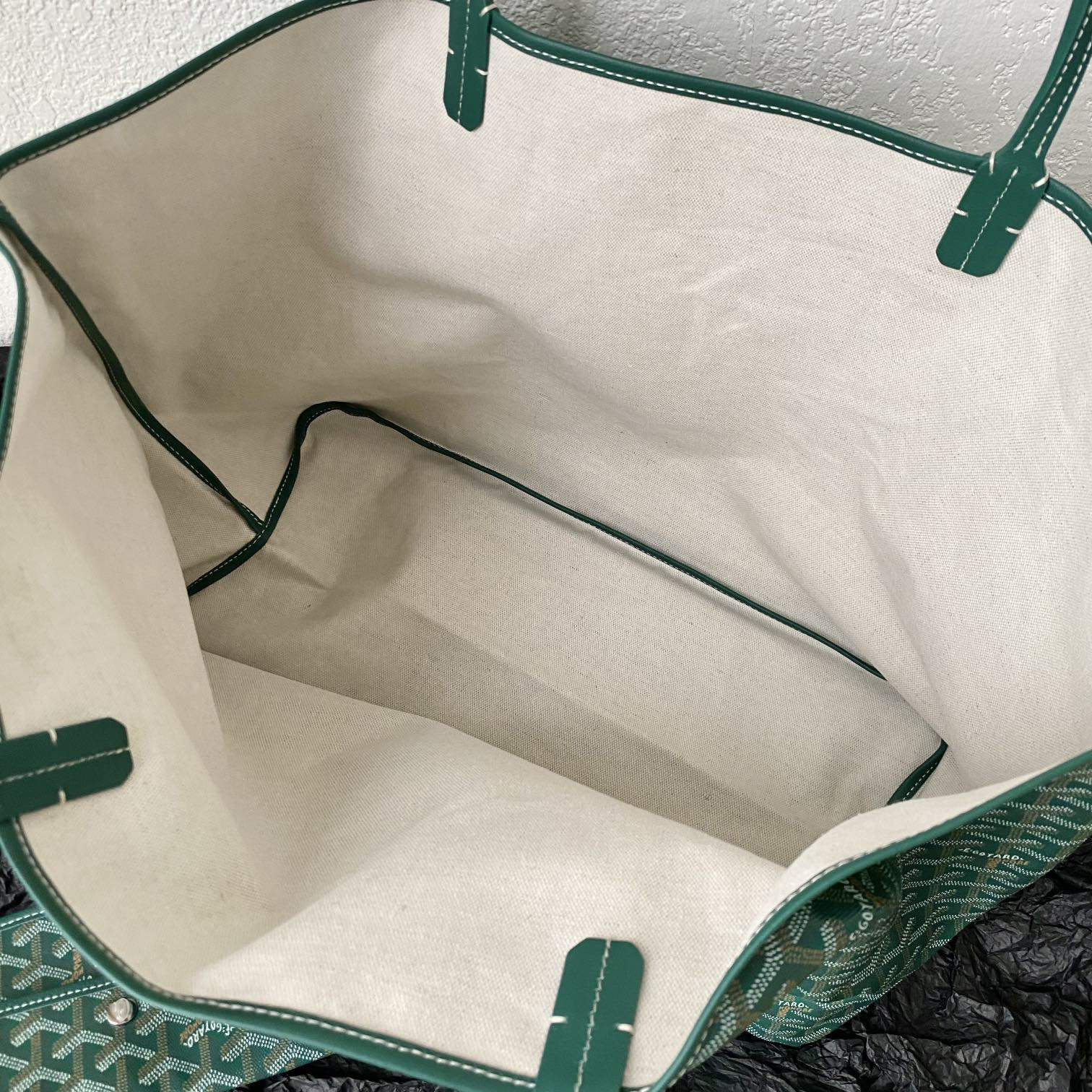 高仿Goyard*STLOUI1滿印Tote媽咪袋綠色大號免檢版