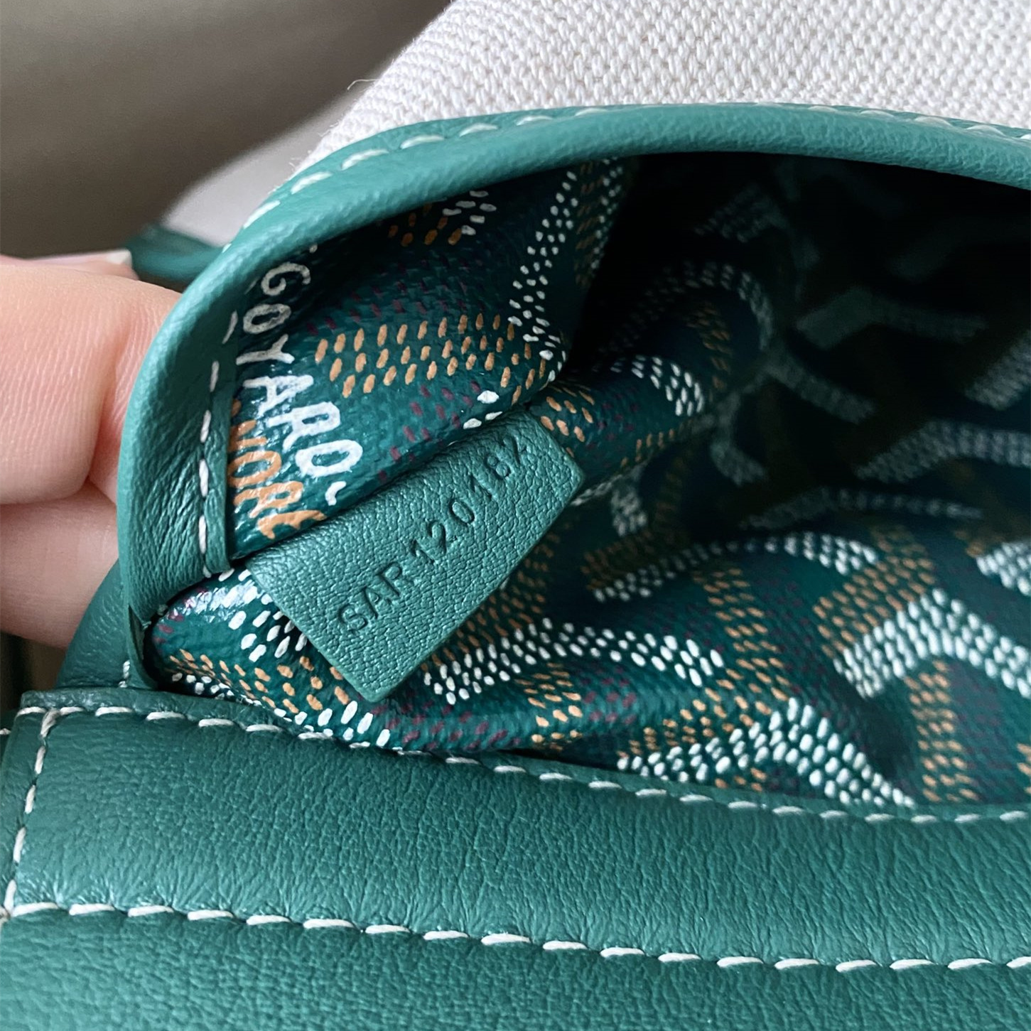 高仿Goyard*ROUETT5老花滿印單肩手拎袋綠色小號免檢版