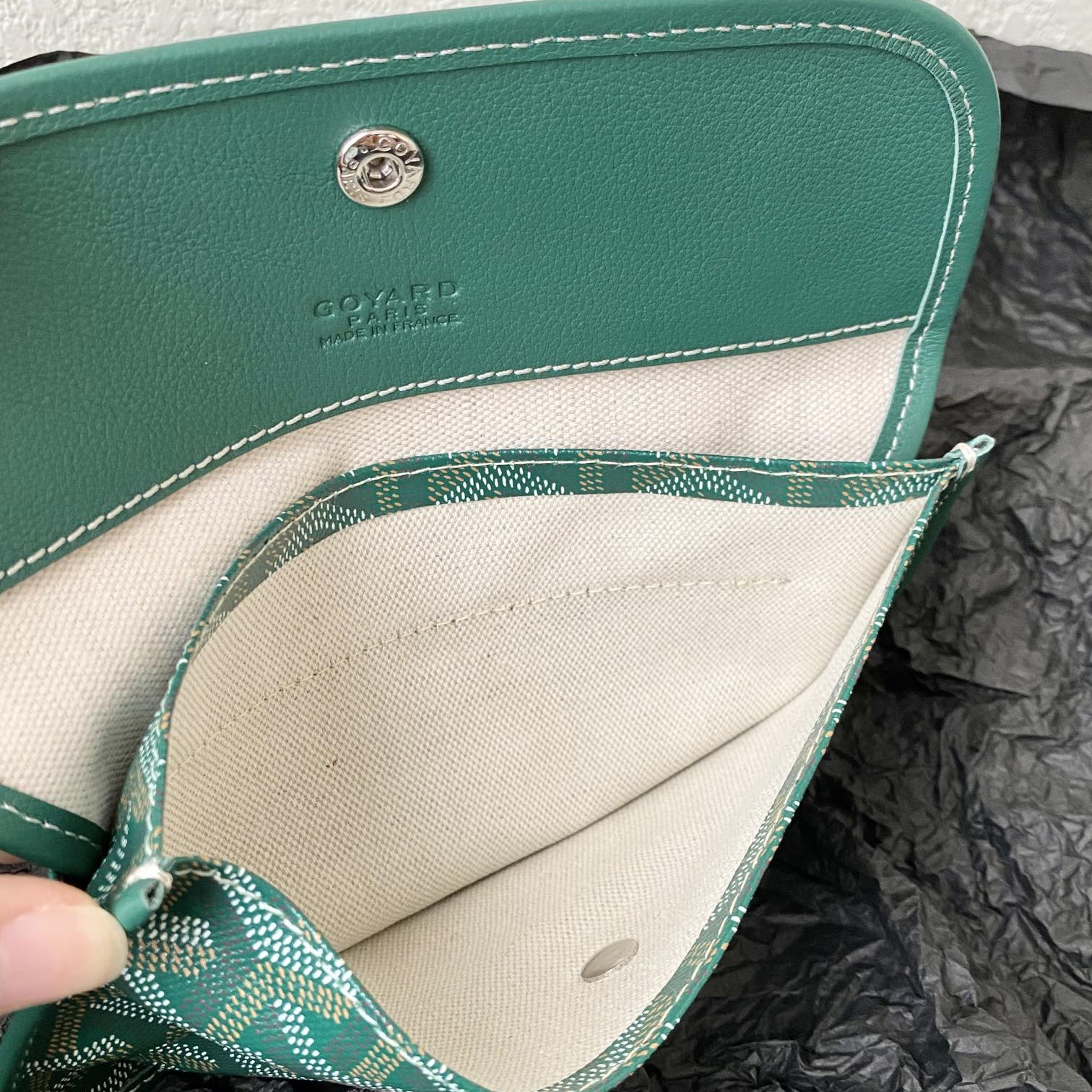 高仿Goyard*STLOUIA滿印Tote購物袋綠色中號免檢版