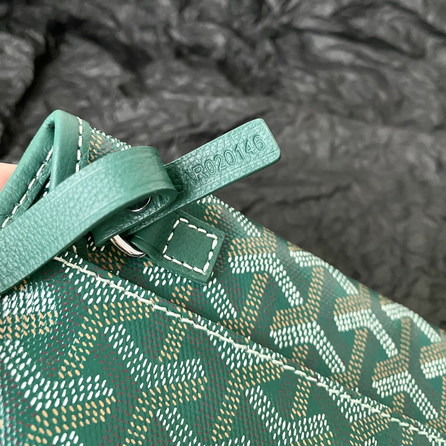 高仿Goyard*STLOUIA滿印Tote購物袋綠色中號免檢版