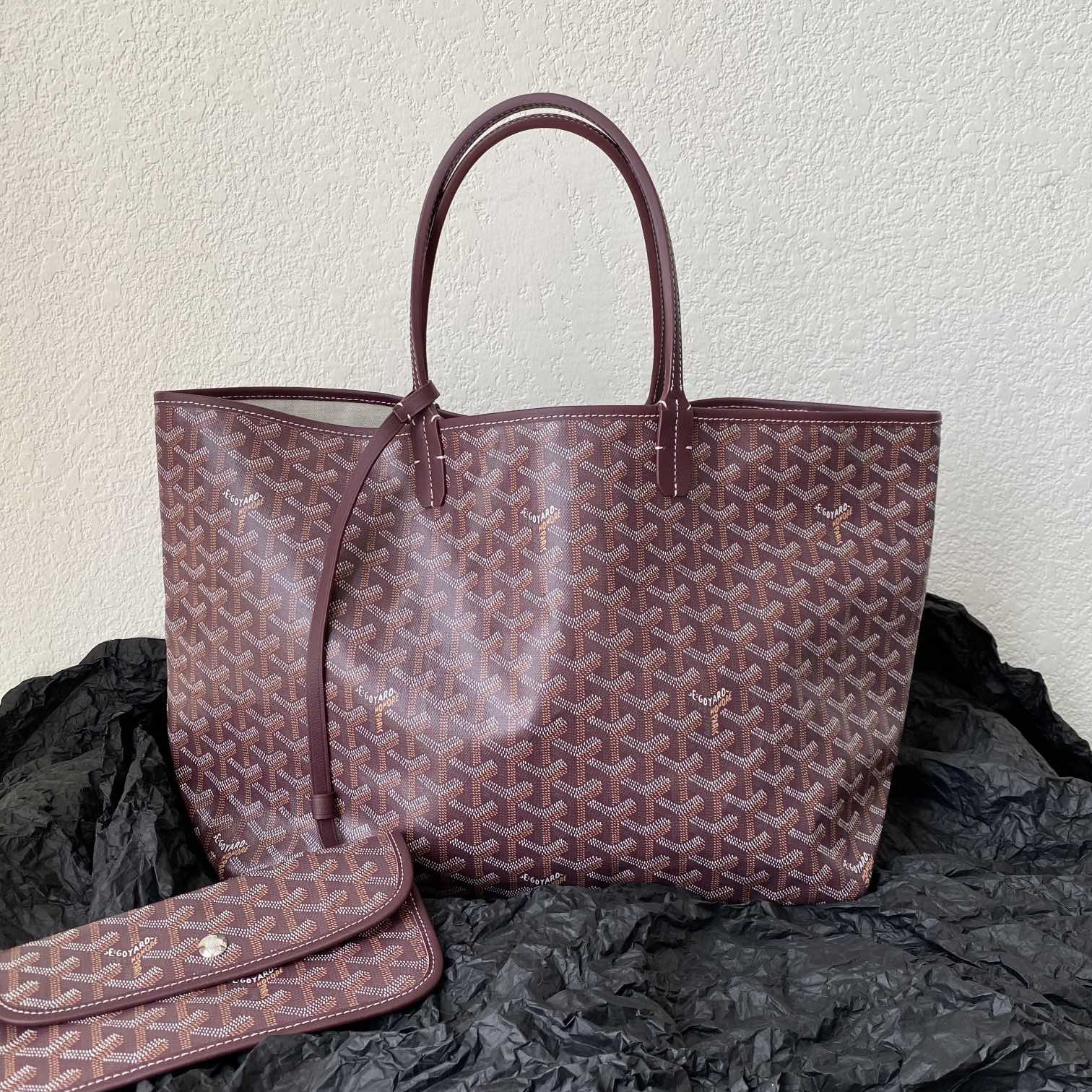 高仿Goyard*STLOUIF滿印Tote購物袋朱紅中號免檢版