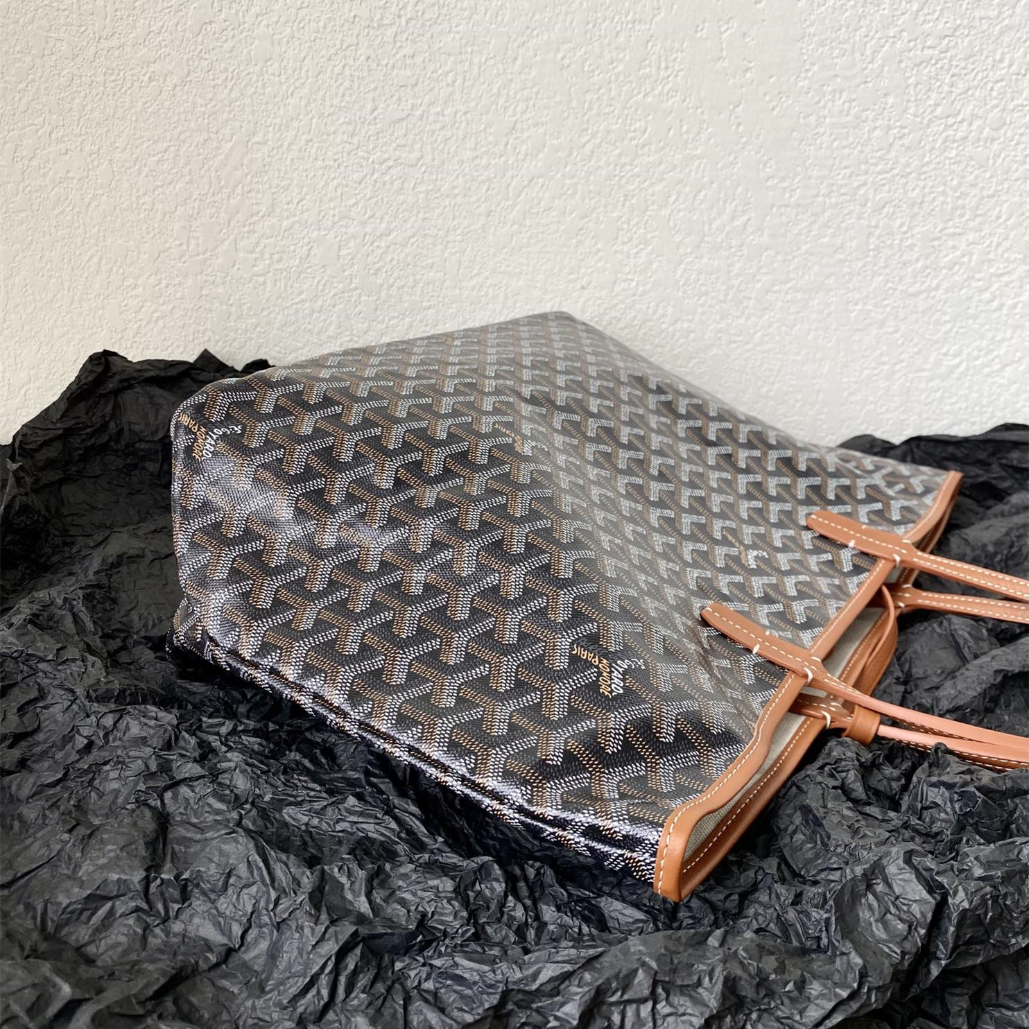 高仿Goyard*STLOUIG滿印Tote購物袋棕色中號免檢版