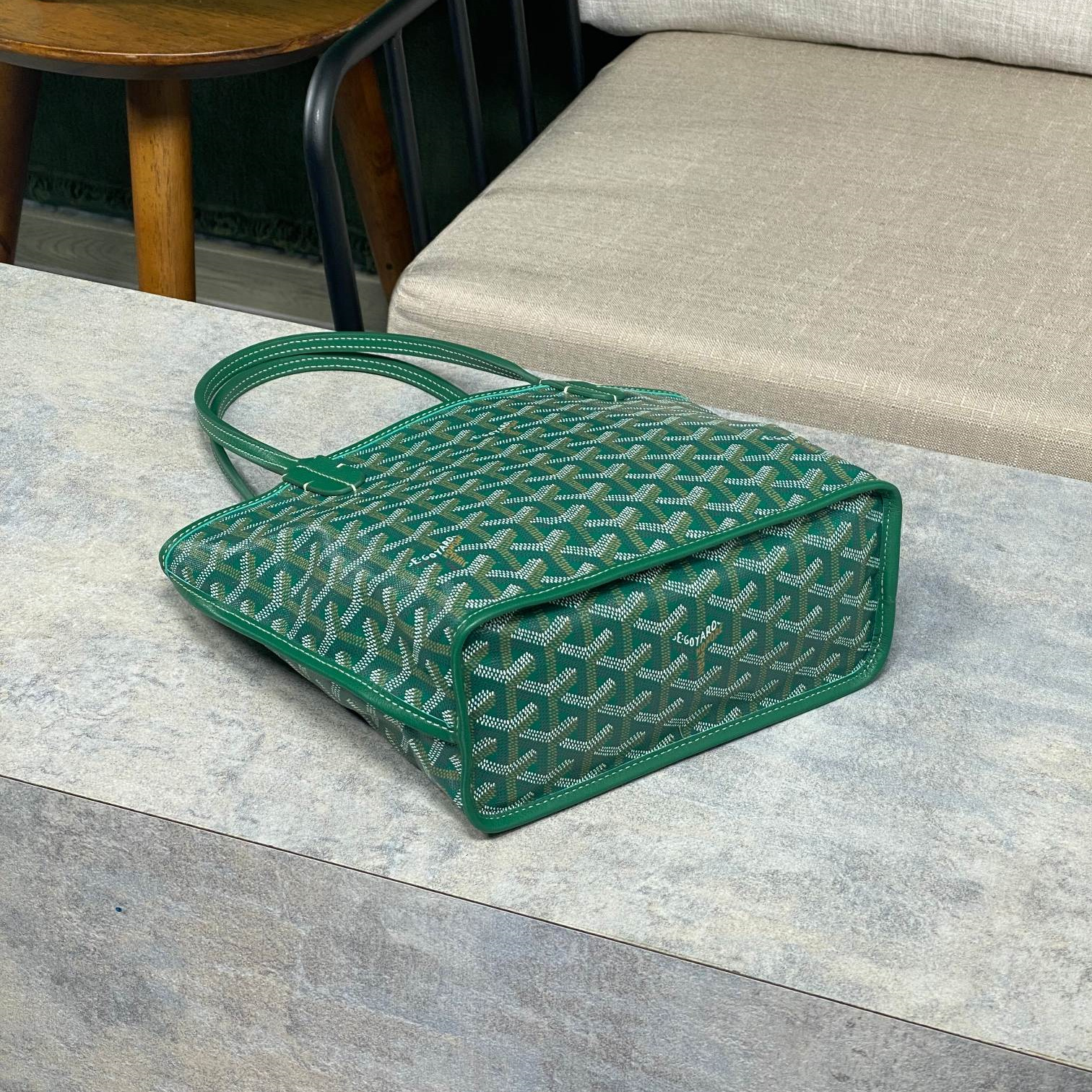 高仿Goyard*GY10182雙面兩用MiniTote手袋綠色免檢版