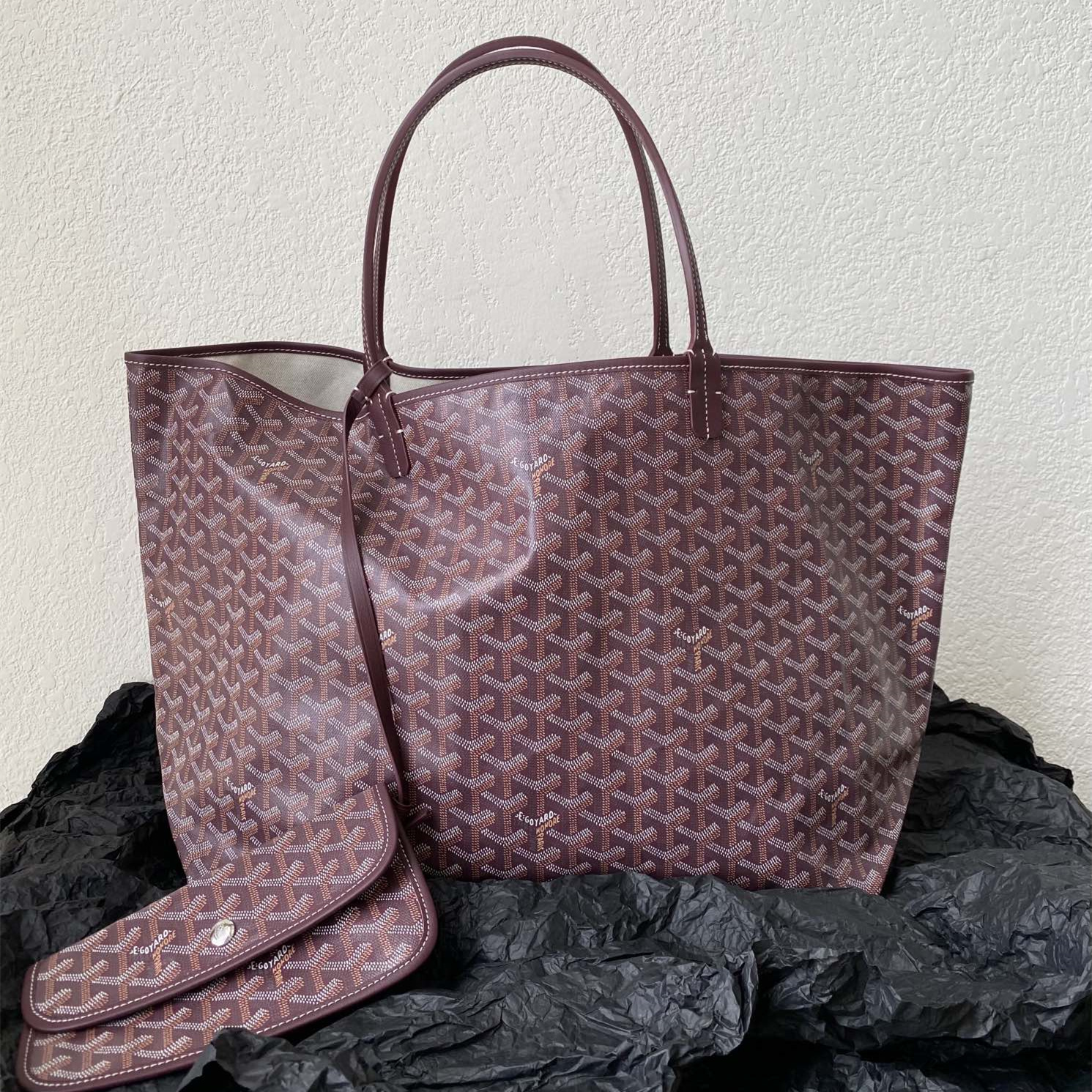 高仿Goyard*STLOUI6滿印Tote媽咪袋朱紅大號免檢版