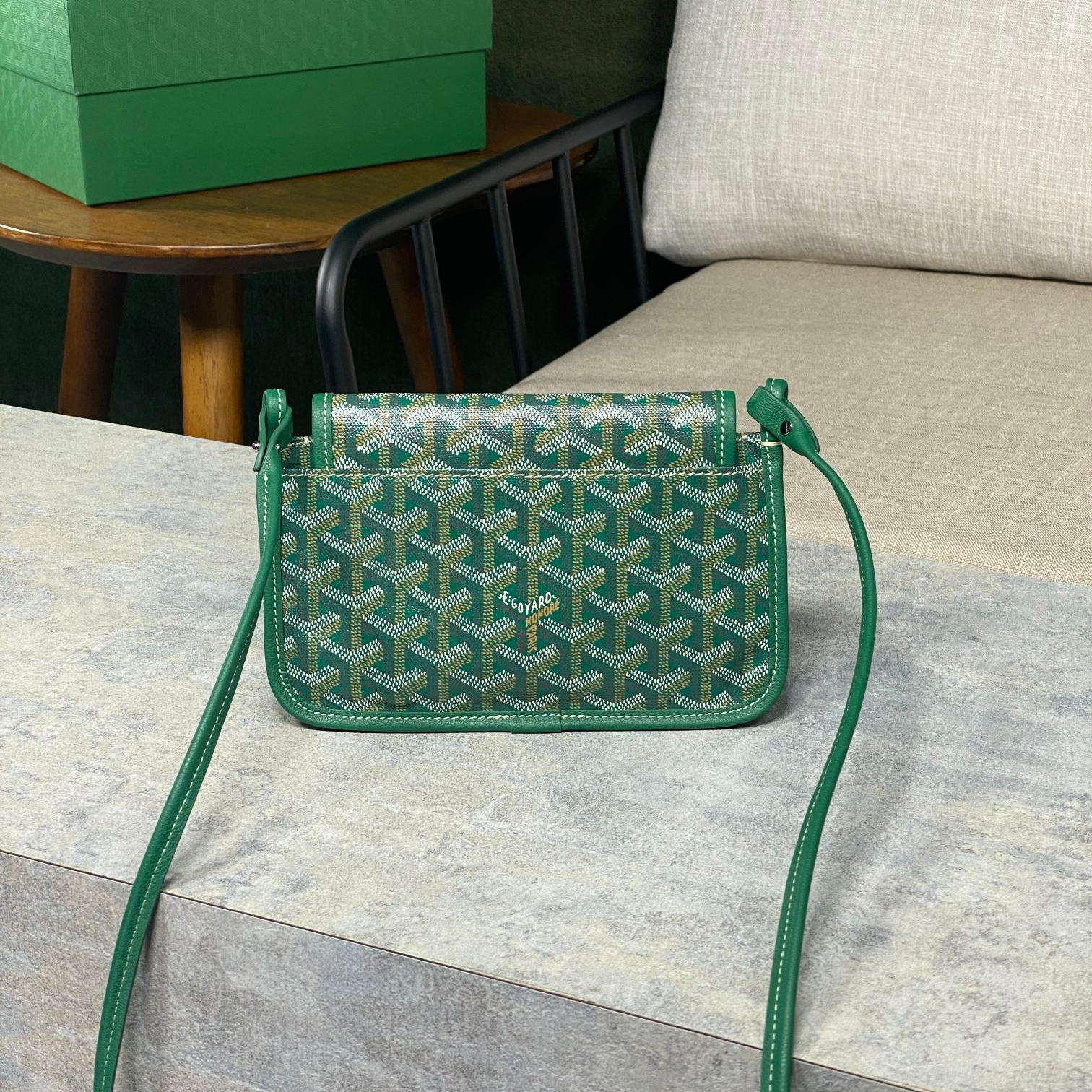 高仿Goyard*PLUMET1小巧信封袋綠色免檢版