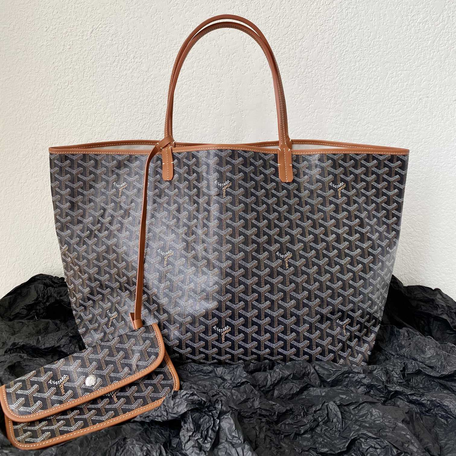 高仿Goyard*STLOUI7滿印Tote媽咪袋棕色大號免檢版
