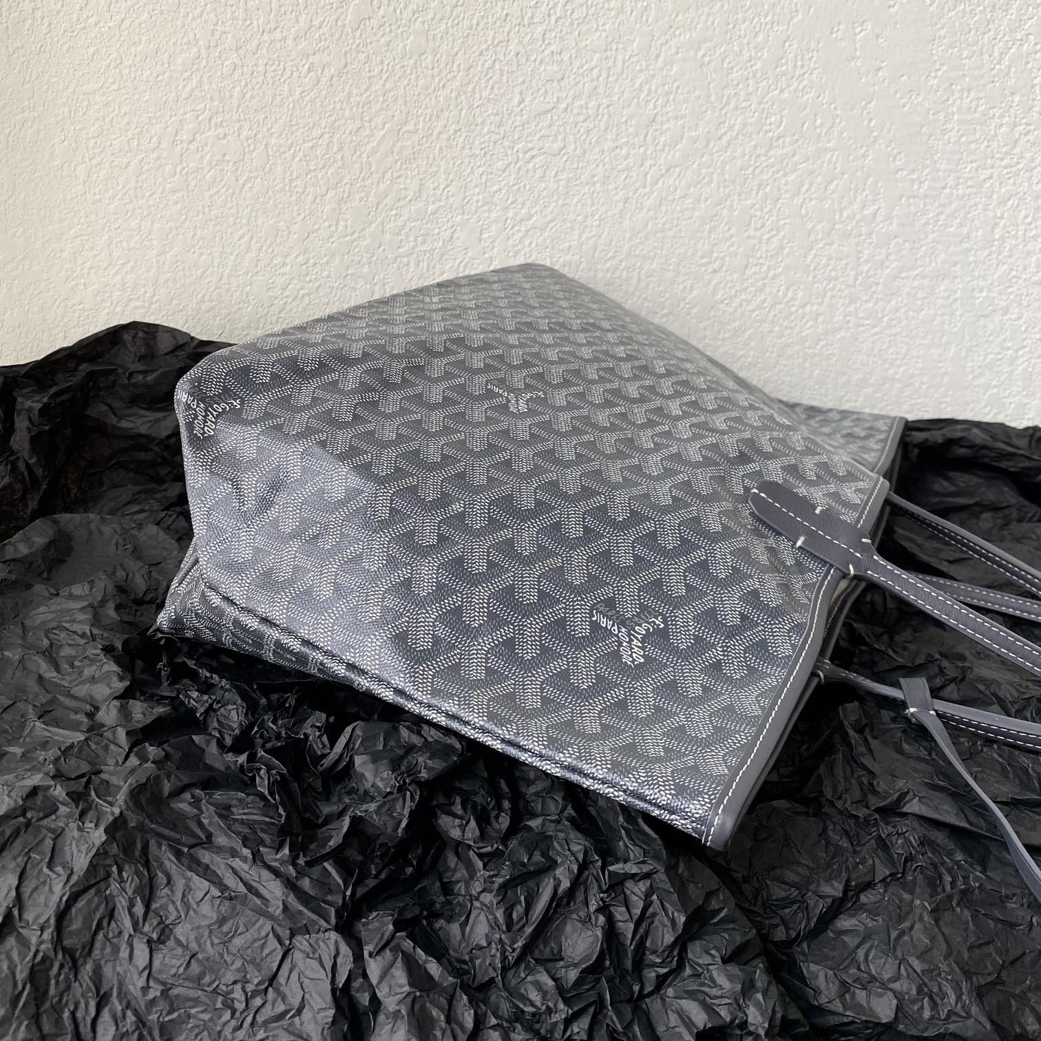 高仿Goyard*STLOUID滿印Tote購物袋灰色中號免檢版