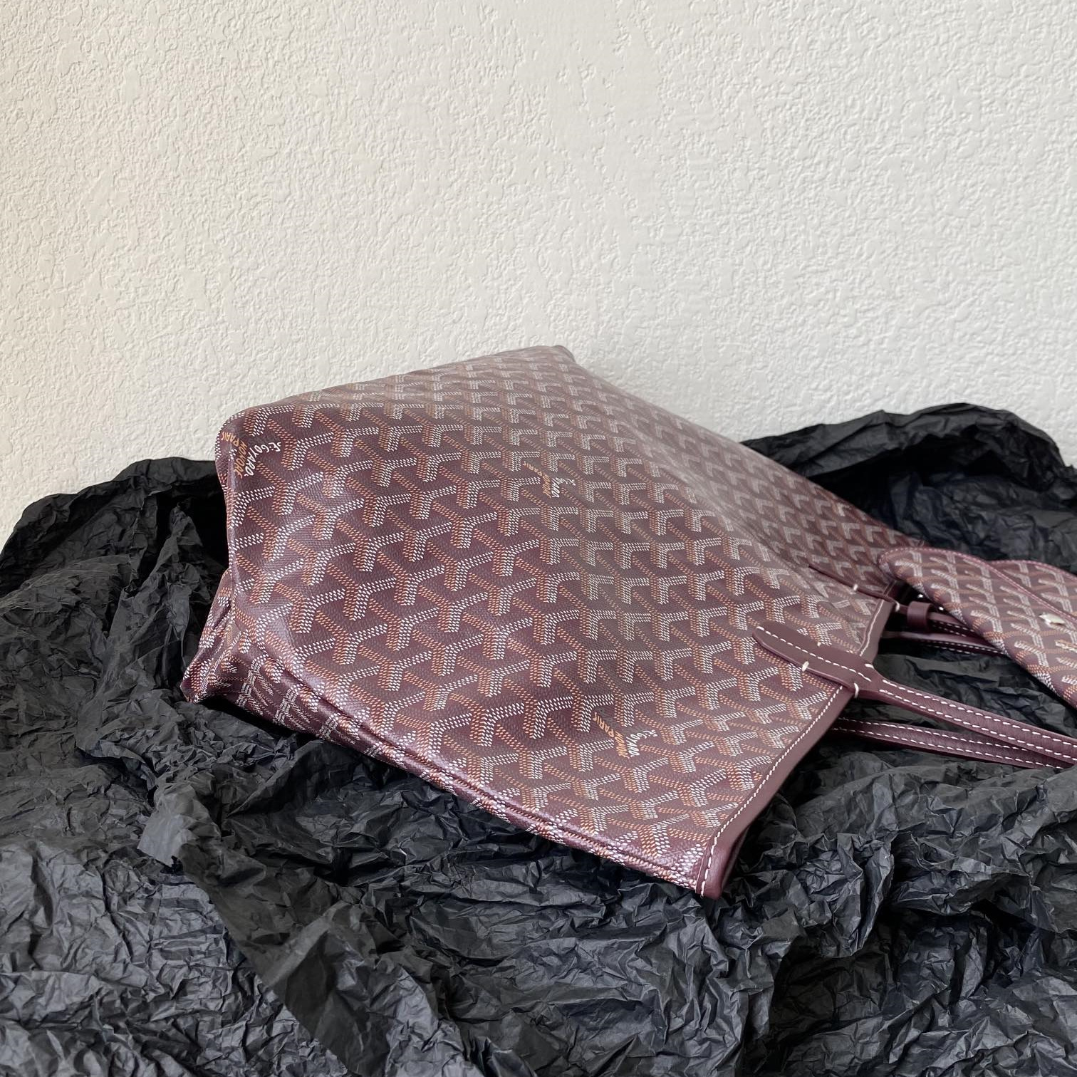 高仿Goyard*STLOUIF滿印Tote購物袋朱紅中號免檢版