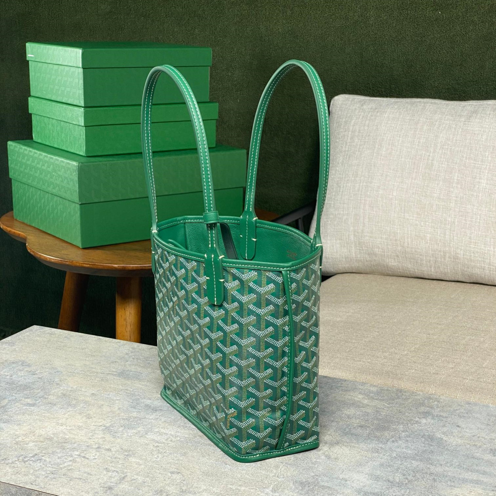 高仿Goyard*GY10182雙面兩用MiniTote手袋綠色免檢版