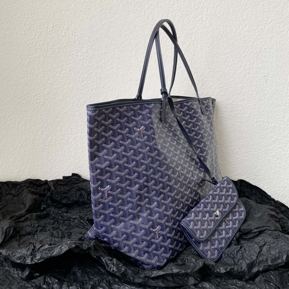 高仿Goyard*STLOUI5滿印Tote媽咪袋深藍大號免檢版