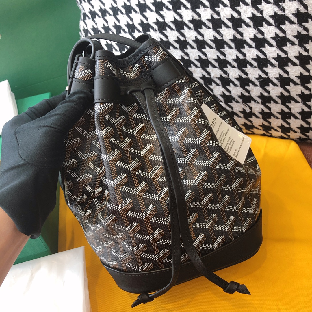 高仿Goyard*PEFLOT6抽繩水桶包黑色免檢版
